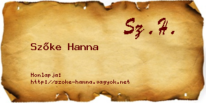 Szőke Hanna névjegykártya