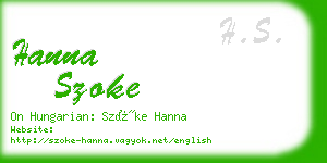 hanna szoke business card